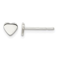 Sterling Silver Polished Heart Post Earrings view 1