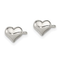 Sterling Silver Polished Heart Post Earrings view 2