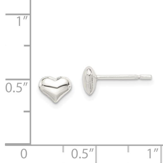 Sterling Silver Heart Post Earrings