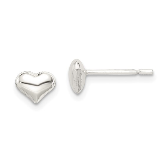 Sterling Silver Heart Post Earrings