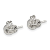Sterling Silver Polished Fancy Love Knot Post Earrings view 2