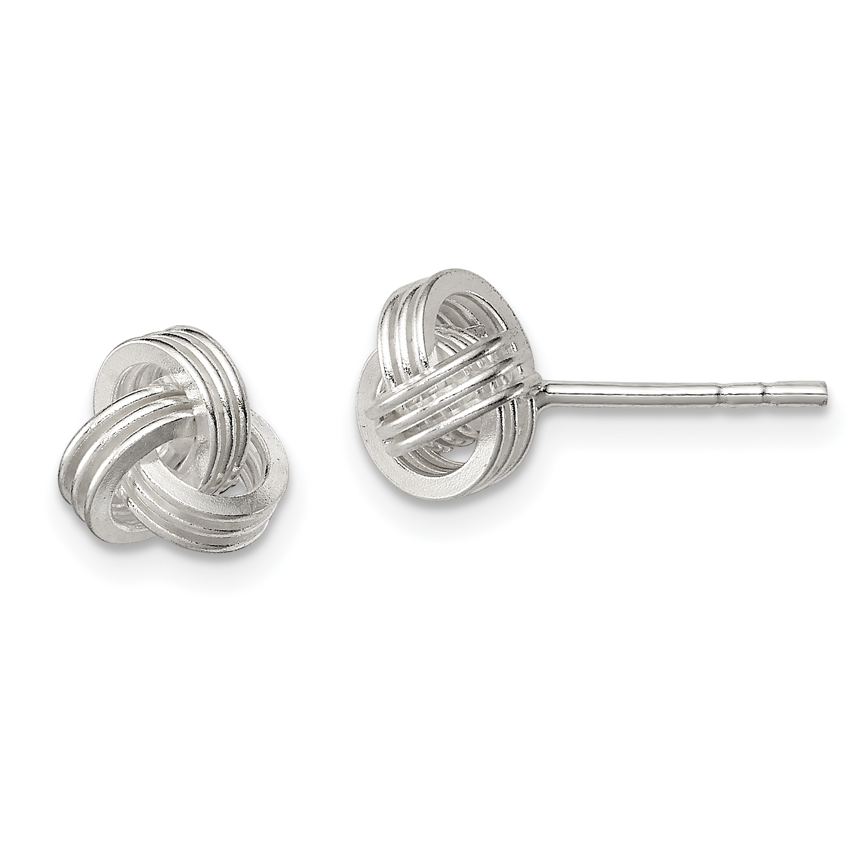 Sterling Silver Polished Fancy Love Knot Post Earrings (QE11774)