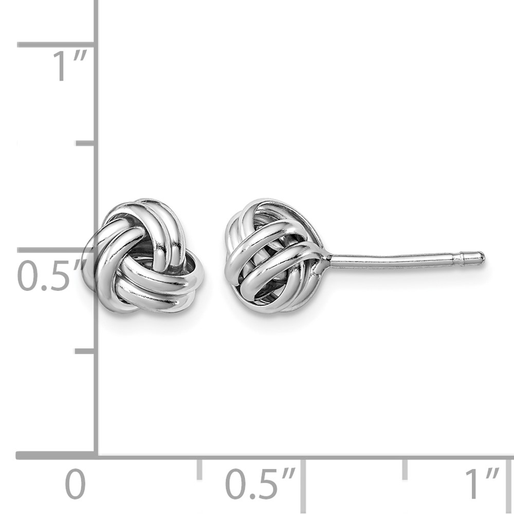 Sterling Silver Rhodium-plated Double Knot Post Earrings (QE11782)