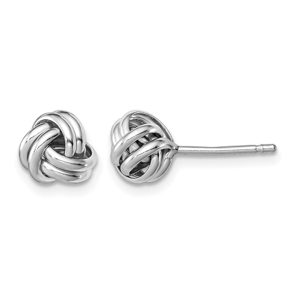 Sterling Silver Rhodium-plated Double Knot Post Earrings (QE11782)