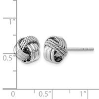 Sterling Silver Rhodium-plated Polished Twisted Knot Post Earrings view 4