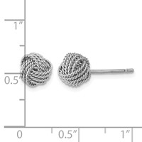 Sterling Silver Rhodium-plated Rope Knot Post Earrings view 4