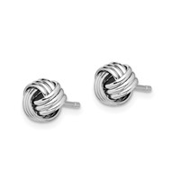 Sterling Silver Rhodium-plated Triple Knot Post Earrings view 2