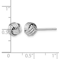 Sterling Silver Rhodium-plated Triple Knot Post Earrings view 4