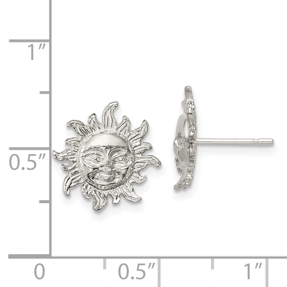Sterling Silver Sun Mini Earrings (QE118)