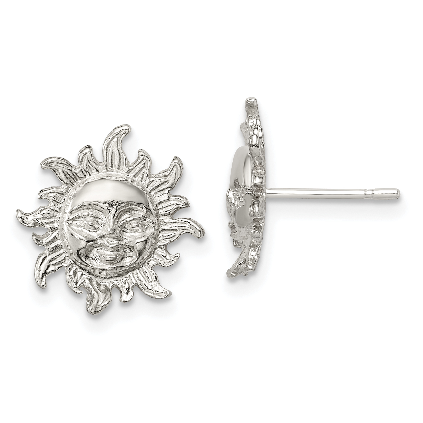 Sterling Silver Sun Mini Earrings (QE118)