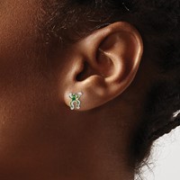 Sterling Silver Polished Enamel Frog Post Earrings view 3