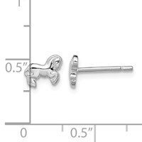 Sterling Silver Rhodium-plated Horse Post Earrings view 4