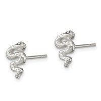 Sterling Silver Polished Snake Post Earrings view 2