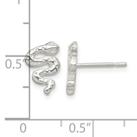 Sterling Silver Polished Snake Post Earrings view 4