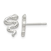 Sterling Silver Polished Snake Post Earrings view 1