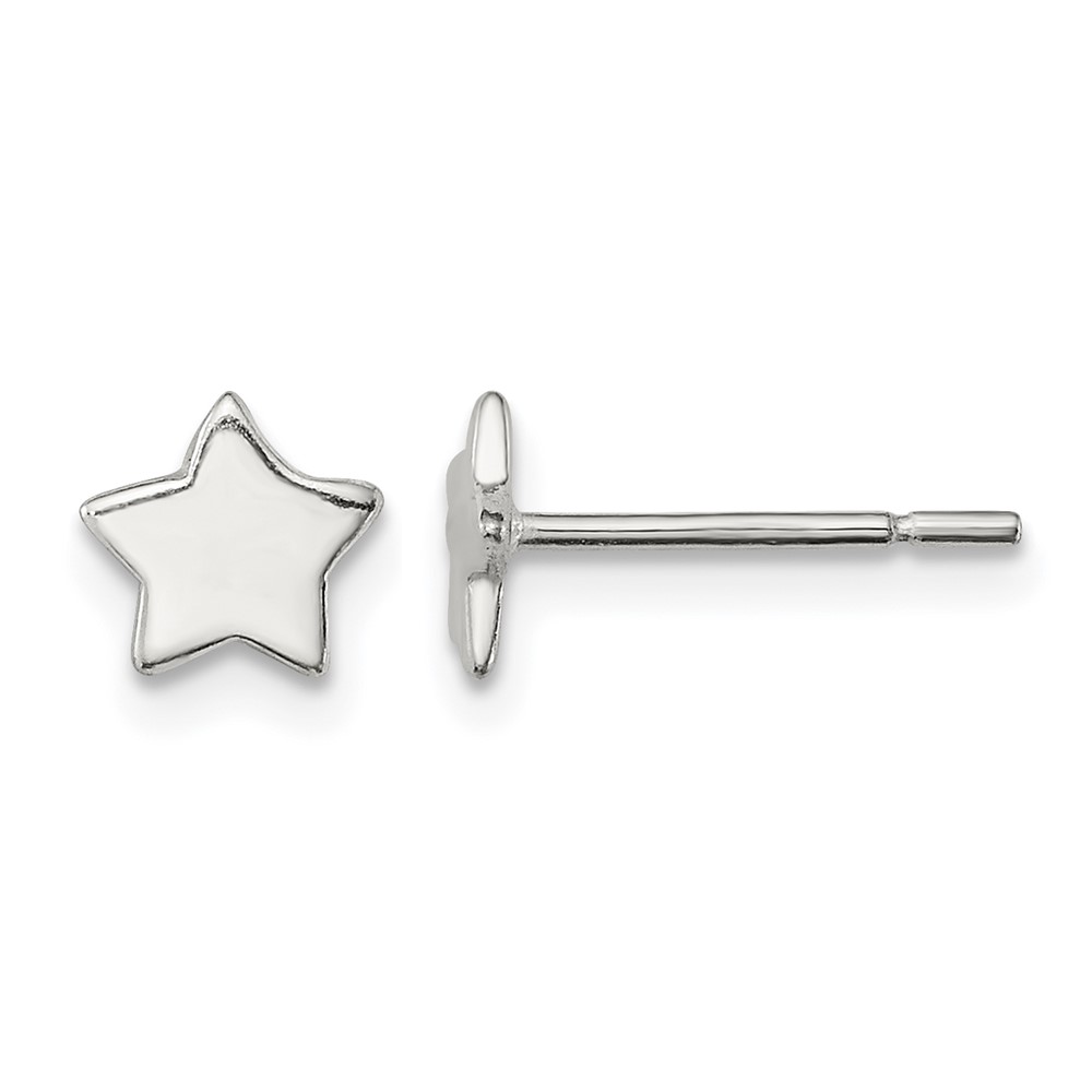 Sterling Silver Polished Star Post Earrings