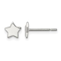 Sterling Silver Polished Star Post Earrings view 1