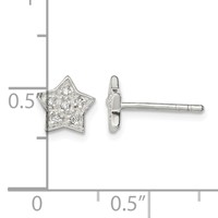Sterling Silver CZ Star Post Earrings view 4