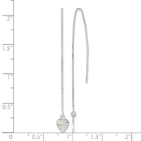 Sterling Silver Polished Diamond-cut Dangle Heart Post Earrings view 4