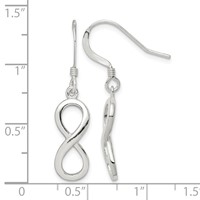 Sterling Silver Polished Infinity Symbol Dangle Earrings view 4