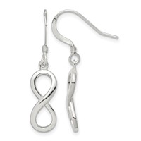 Sterling Silver Polished Infinity Symbol Dangle Earrings view 1