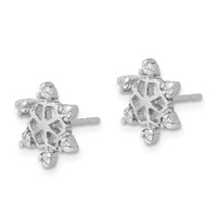 Sterling Silver Rhodium-plated CZ Snowflake Post Earrings view 2