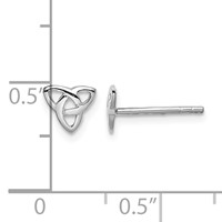 Sterling Silver Rhodium-plated Polished Celtic Knot Post Earrings view 4