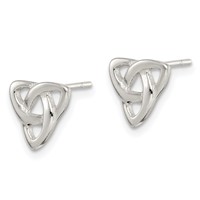 Sterling Silver Polished Celtic Knot Post Earrings view 2