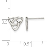 Sterling Silver Polished Celtic Knot Post Earrings view 4