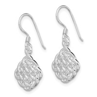 Sterling Silver Rhodium-plated Celtic Dangle Earrings view 2