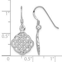 Sterling Silver Rhodium-plated Celtic Dangle Earrings view 4
