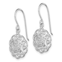 Sterling Silver RH-plated Polished Celtic Shepherd Hook Earrings view 2