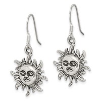 Sterling Silver Sun Earrings view 2