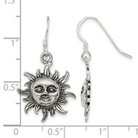 Sterling Silver Sun Earrings view 4
