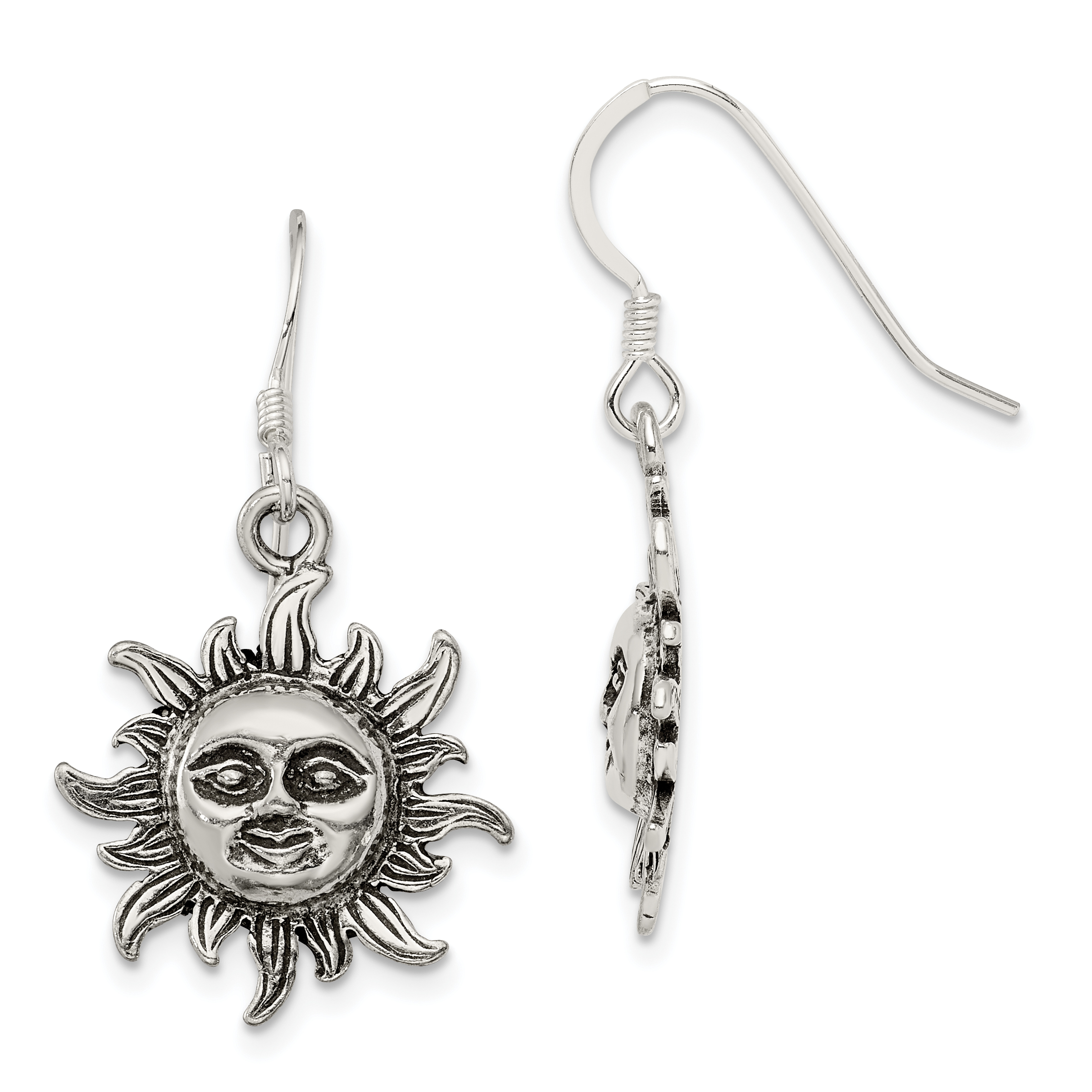 Sterling Silver Sun Earrings (QE12)