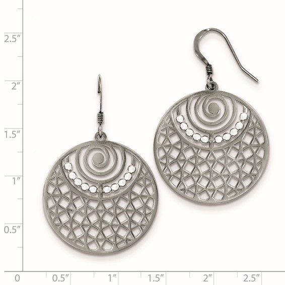 Sterling Silver Ruthenium-plated Shepherd Hook Earrings