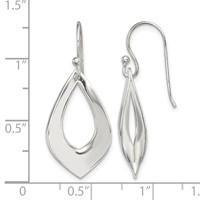 Sterling Silver Polished Teardrop Dangle Earrings view 4