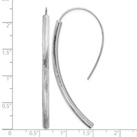 Sterling Silver RH-plated Polished Textured Bar Dangle Earrings view 4