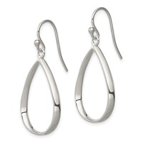 Sterling Silver Polished Teardrop Dangle Earrings view 2
