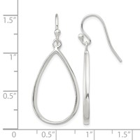 Sterling Silver Polished Teardrop Dangle Earrings view 4