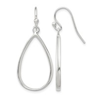 Sterling Silver Polished Teardrop Dangle Earrings view 1