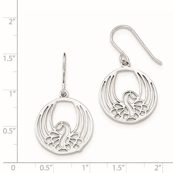 Sterling Silver Polished Dangle Shepherd Hook Earrings