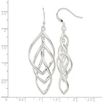 Sterling Silver Polished & Twisted Dangle Earrings view 4