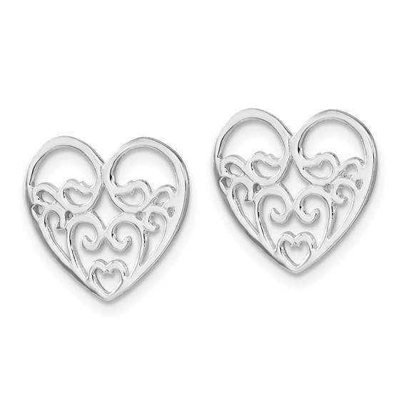 Sterling Silver Heart Earring Enhancers