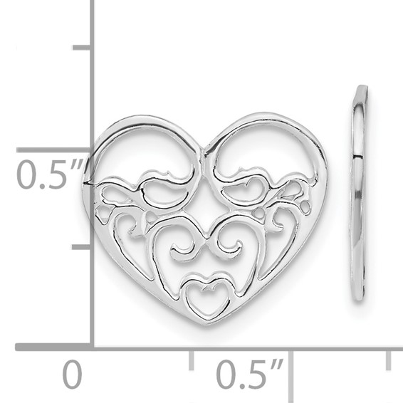 Sterling Silver Heart Earring Enhancers