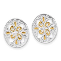 Sterling Silver Gold-tone Earring Enhancers view 2