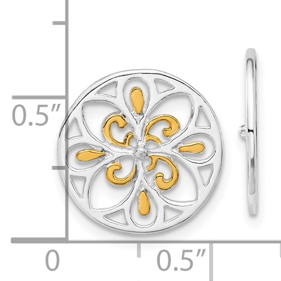 Sterling Silver Gold-tone Earring Enhancers