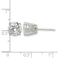 Sterling Silver Polished 8mm Round CZ Swirl Basket Set Stud Earrings view 4