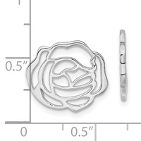 Sterling Silver Polished Rose Floral Earring Enhancers view 3