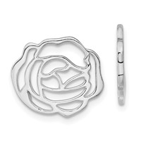 Sterling Silver Polished Rose Floral Earring Enhancers view 1